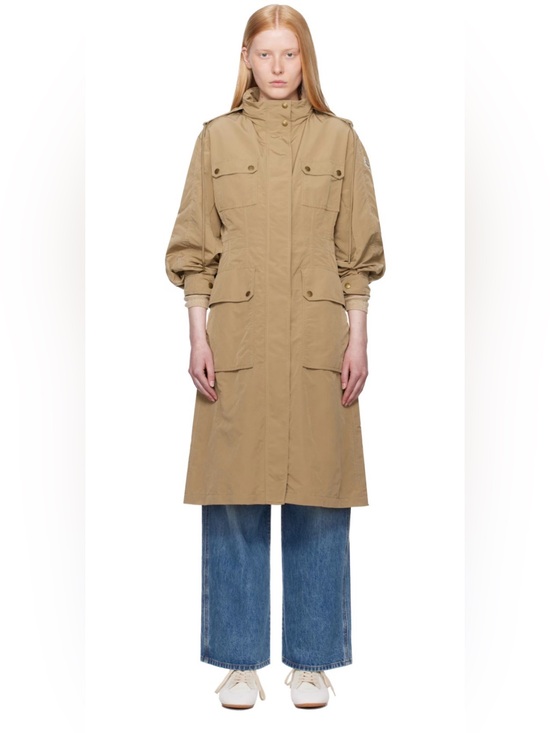 Moncler Jackets & Blazers - Moncler Nantes Hooded Shell Parka Beige Utility Trench Coat for Women